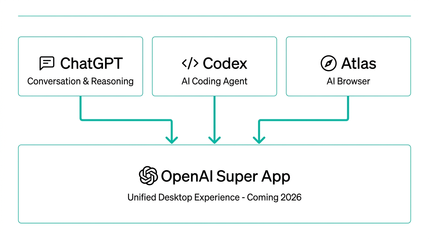 OpenAIスーパーアプリ構想:ChatGPT・Codex・Atlasの統合