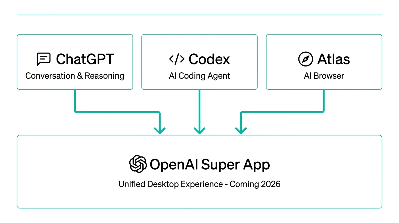 OpenAIスーパーアプリ構想：ChatGPT・Codex・Atlasの統合