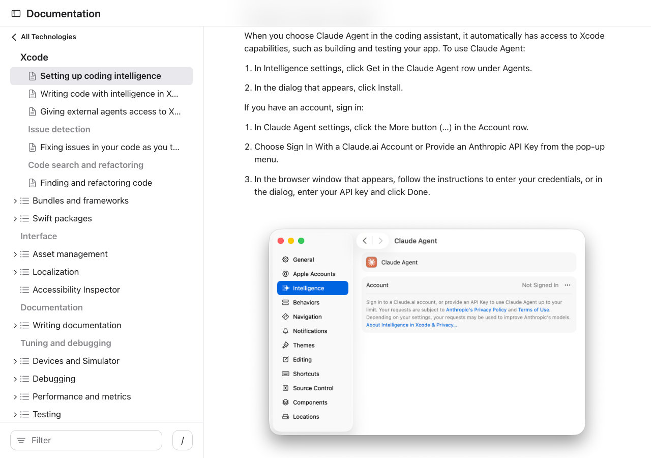 Xcode 26のIntelligence設定でChatGPTを有効化する手順(Apple公式ドキュメントより)